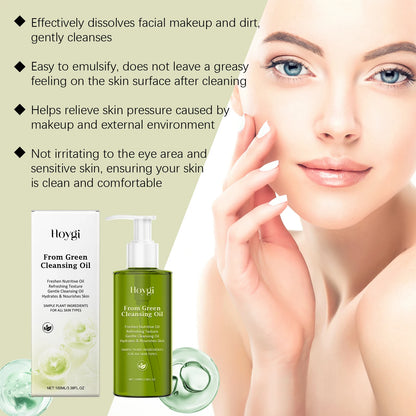 Aceite de  limpieza facial, hecho de ingredientes vegetales