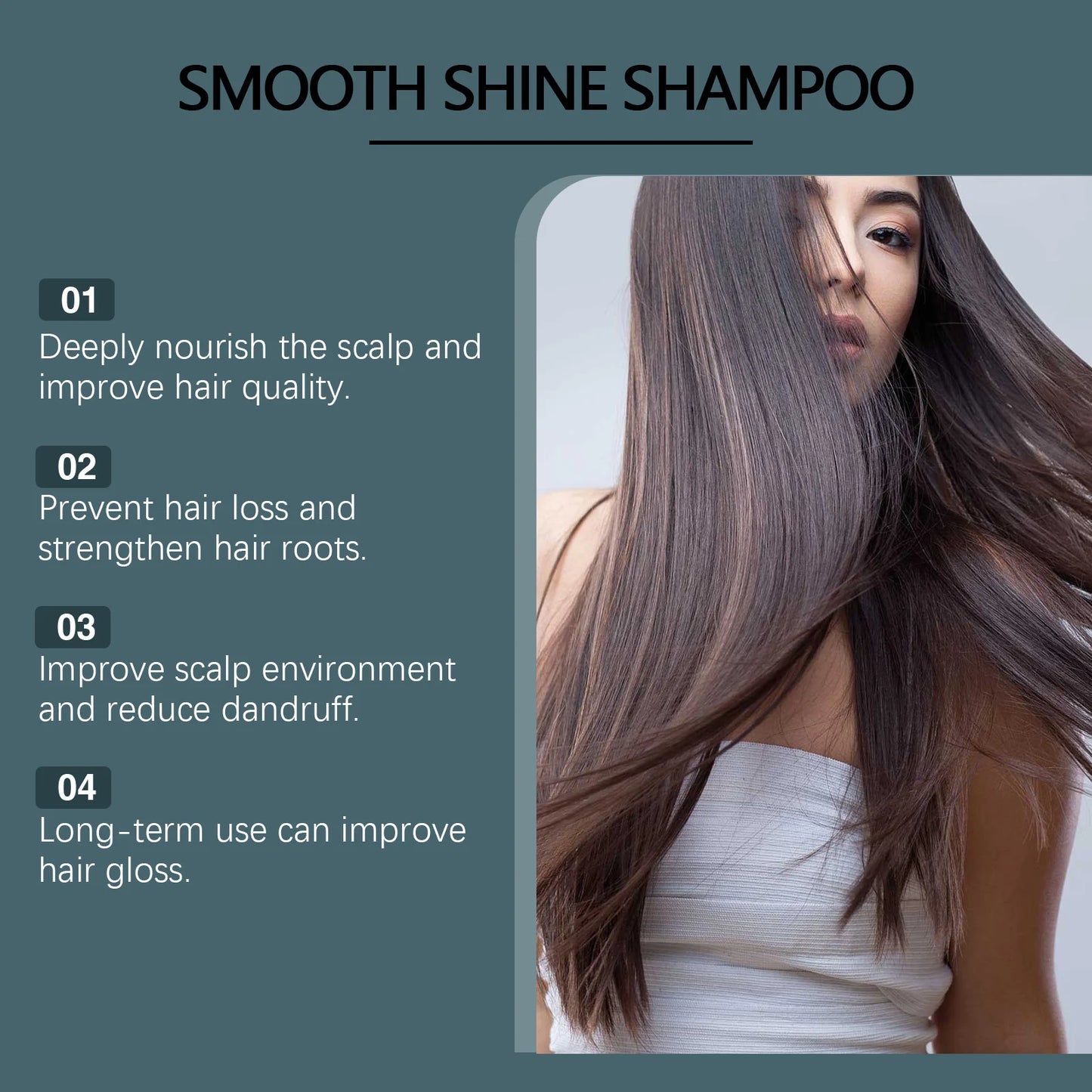 HOEGOA Champú para cabello seco y opacado, recibe brillo y suavidad.