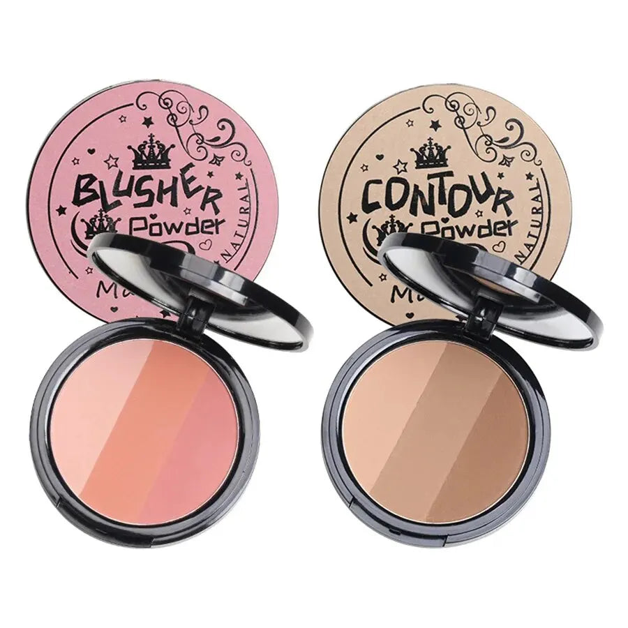 3 in 1 Palette - Contour, Blush and Long Lasting Waterproof Shadow