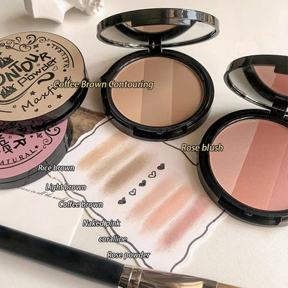 3 in 1 Palette - Contour, Blush and Long Lasting Waterproof Shadow