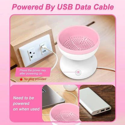 Automatic makeup brush cleaner