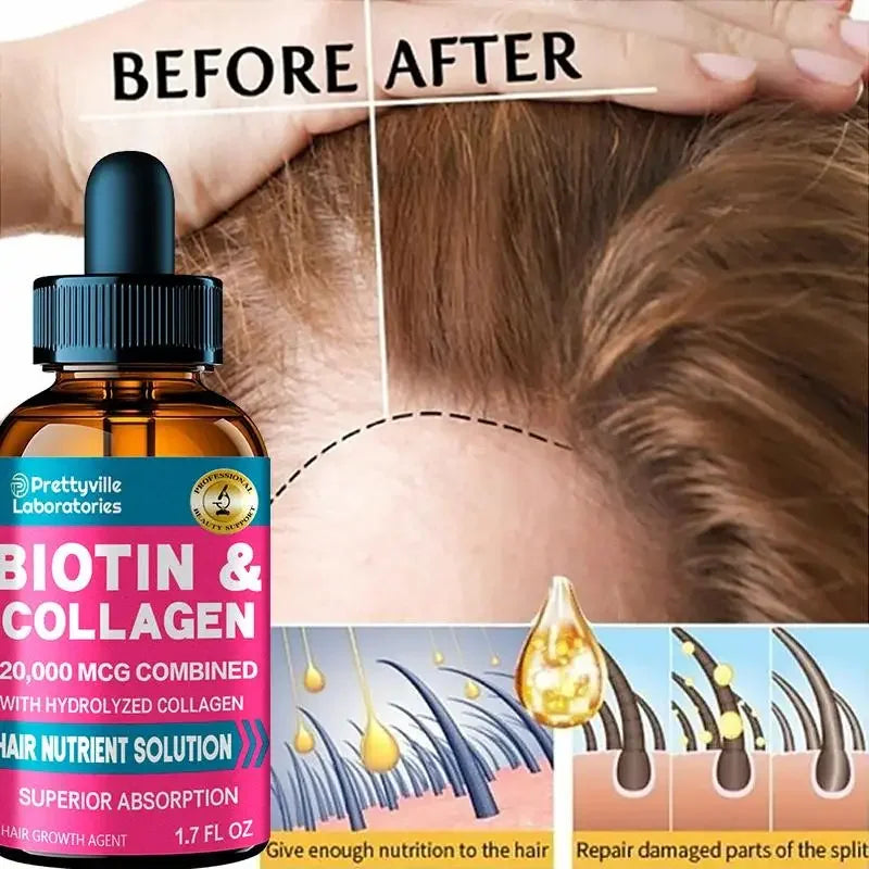 Biotina y colágeno en gotas para el cabello Prettyville