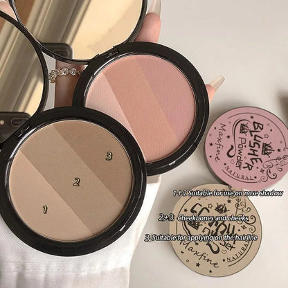 3 in 1 Palette - Contour, Blush and Long Lasting Waterproof Shadow