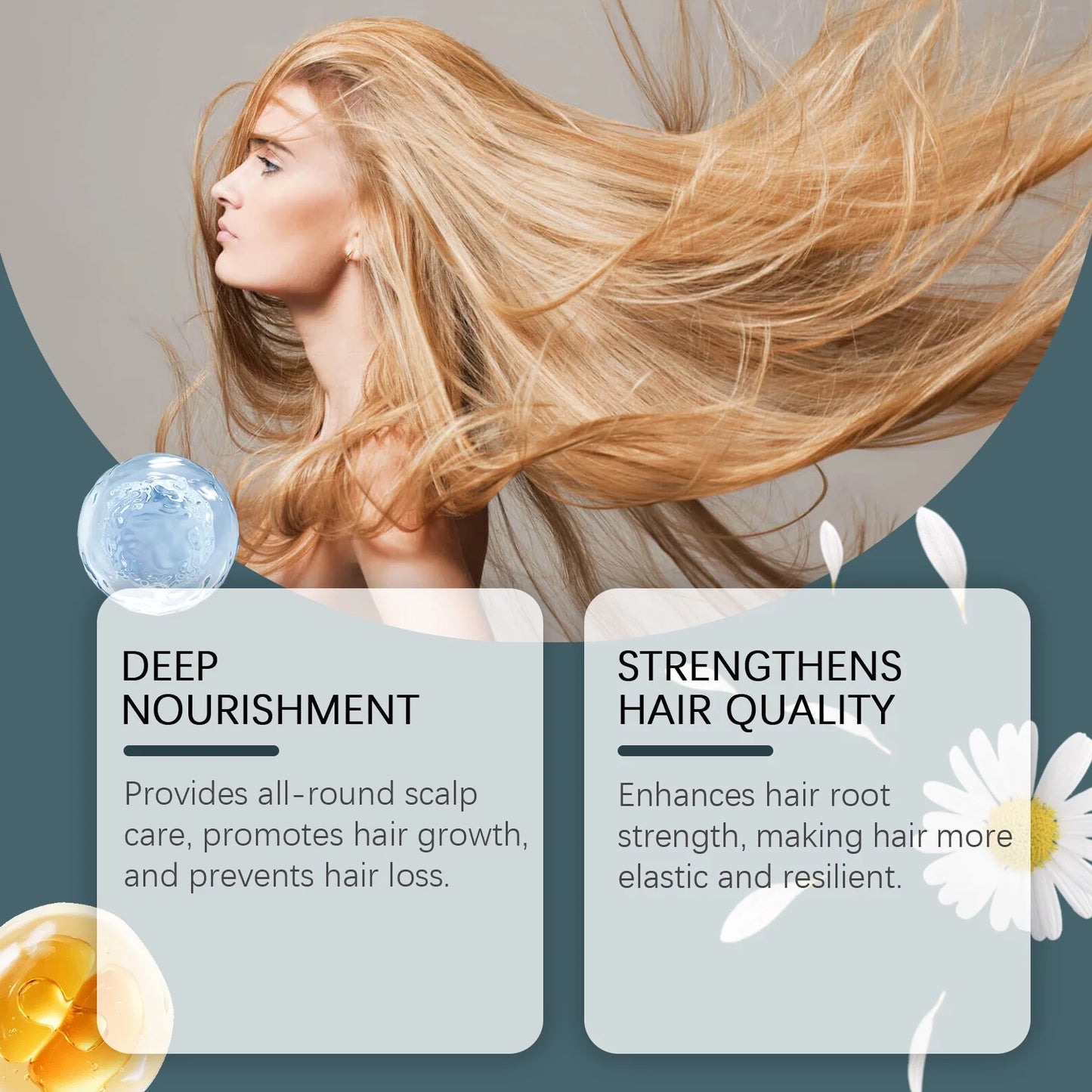 HOEGOA Champú para cabello seco y opacado, recibe brillo y suavidad.