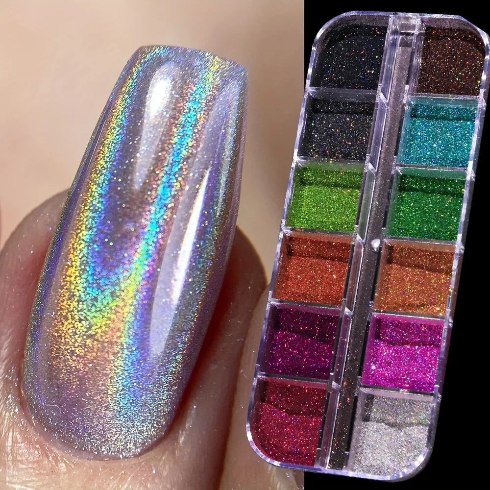 Holographic Nail Powder Set