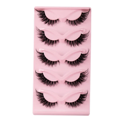 Set de 5 Pares de Pestañas Efecto Cat Eye.