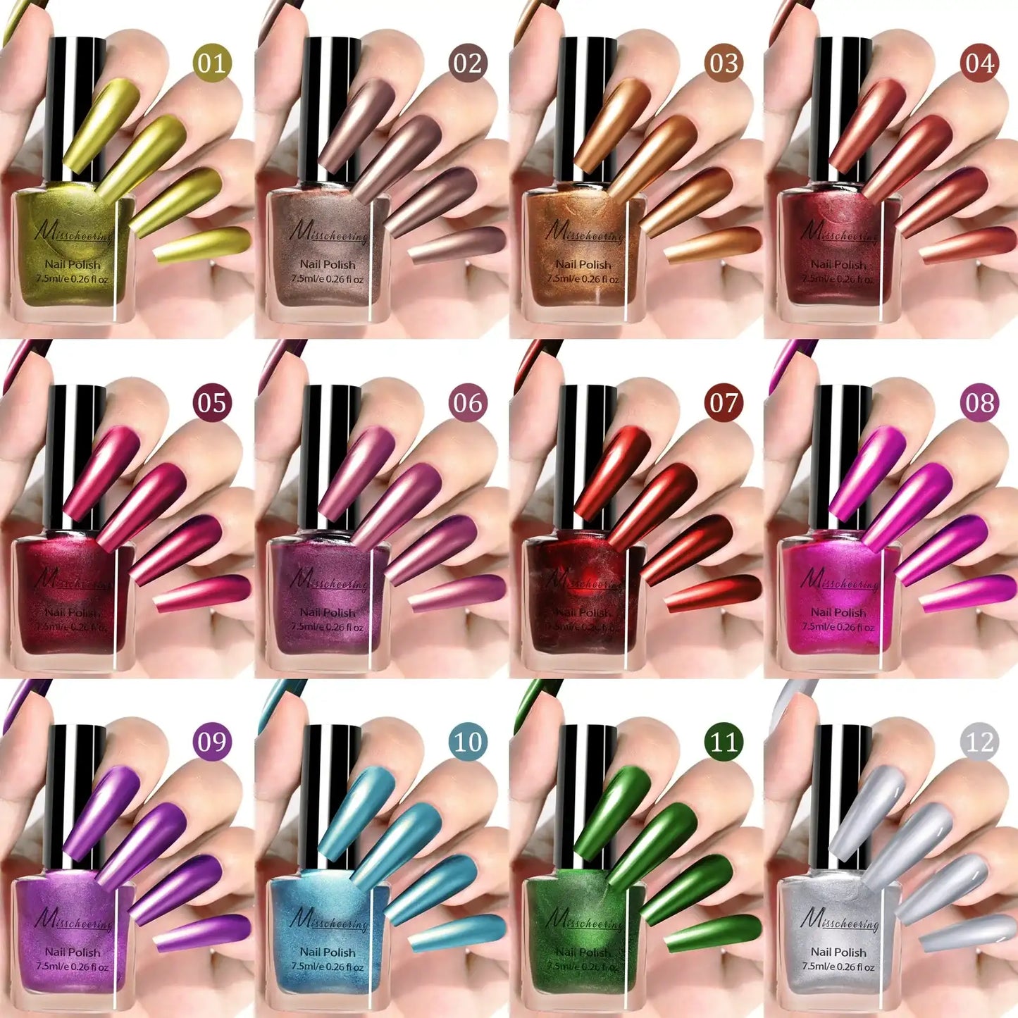12 Esmaltes metálicos Misscheering