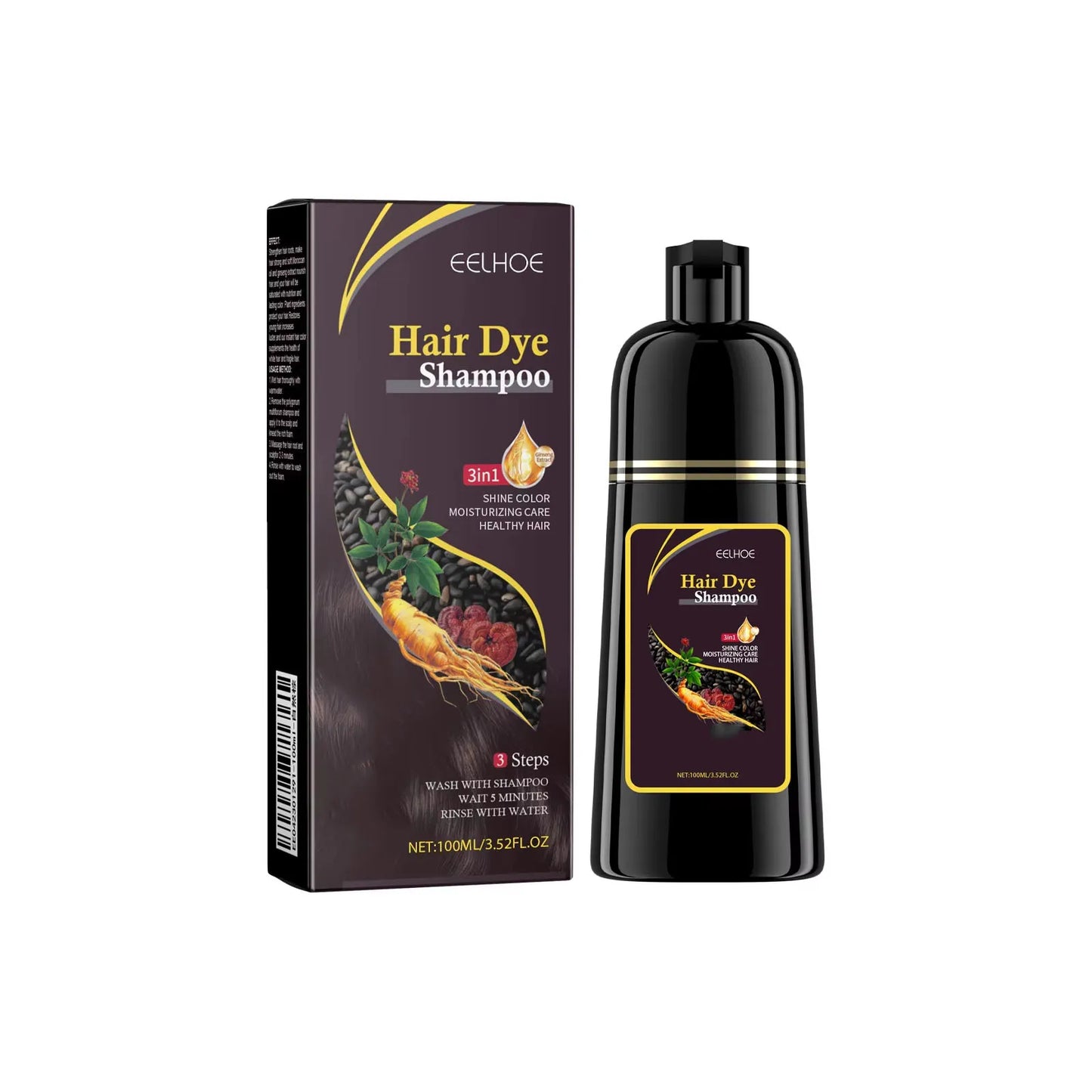 HAIR DYE  Champú Colorante de Extractos Herbales