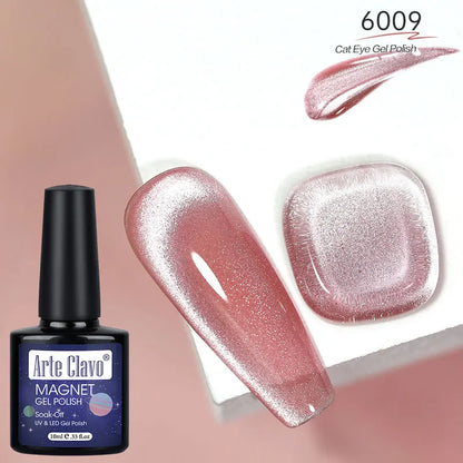 12 Metallic Cat's Eye Gel Polish Nail Art