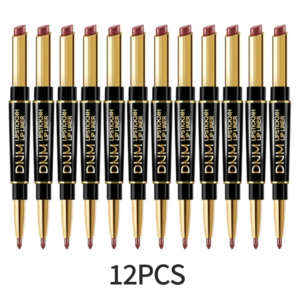 Set of 12 double-ended lipsticks from the DNM brand