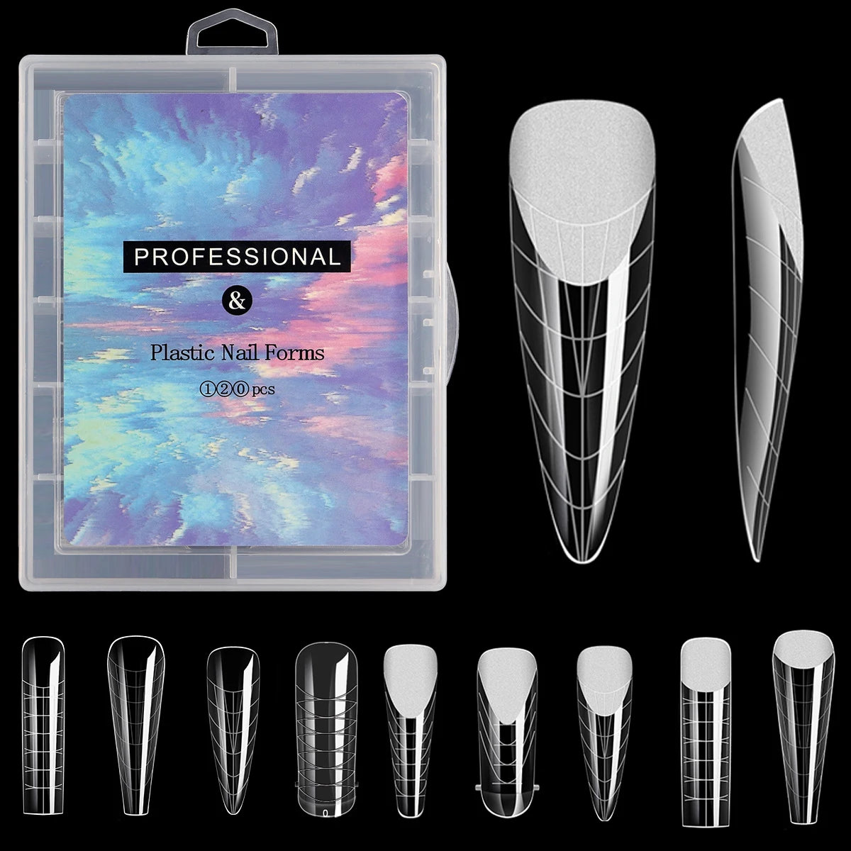 Set of 120 Misscheering Transparent Nail Molds.