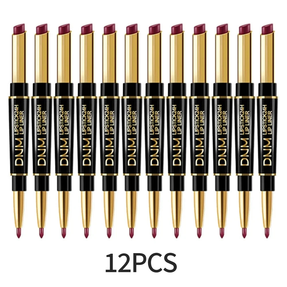 Set of 12 double-ended lipsticks from the DNM brand