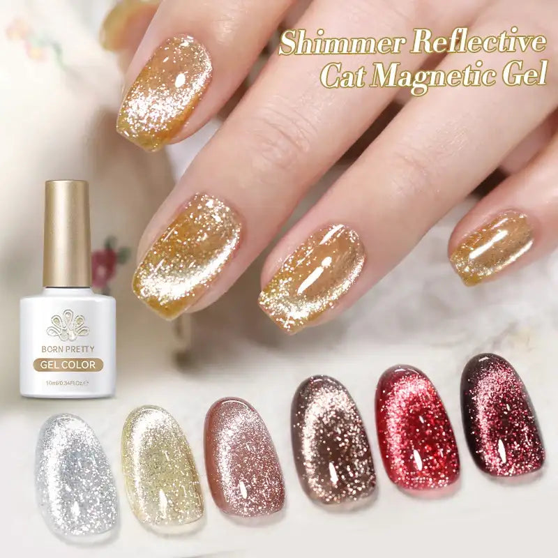 BORN PRETTY 6 Colores de esmalte magnéticos de secado UV