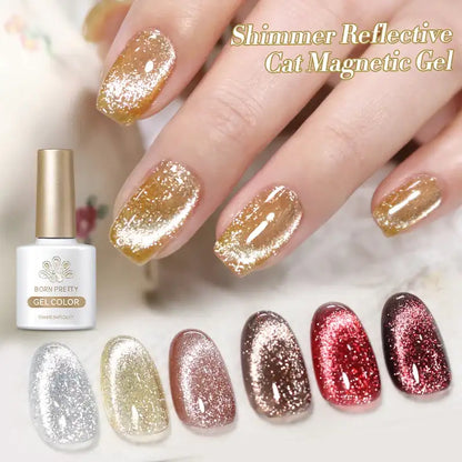 BORN PRETTY 6 Colores de esmalte magnéticos de secado UV