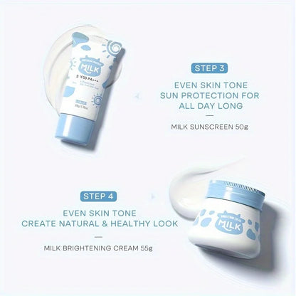 Set de cremas de leche para cuerpo y facial SP50+