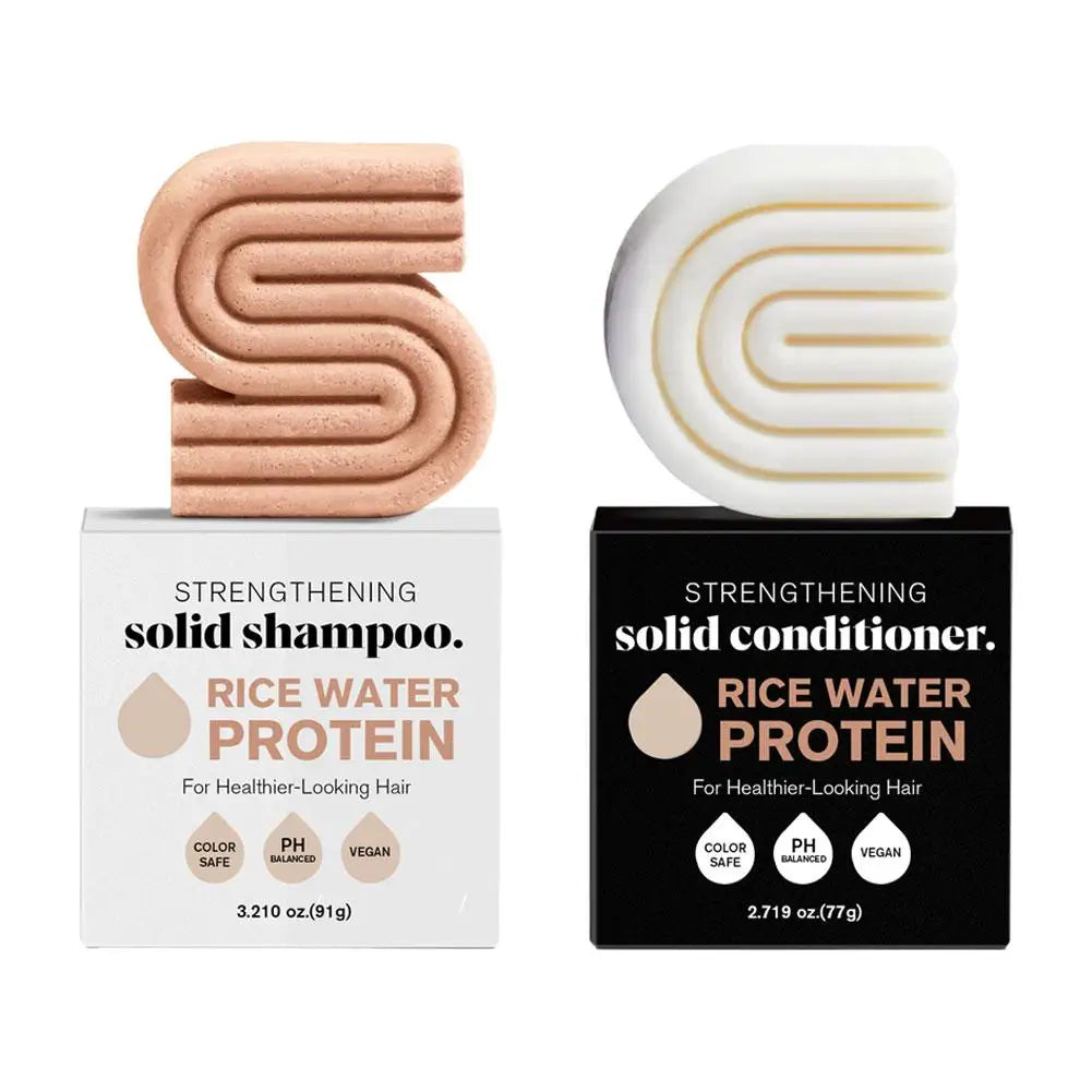 STRENGTHEINING Champú  con acondicionado en barrar, fortalecedor con proteína de agua de arroz.