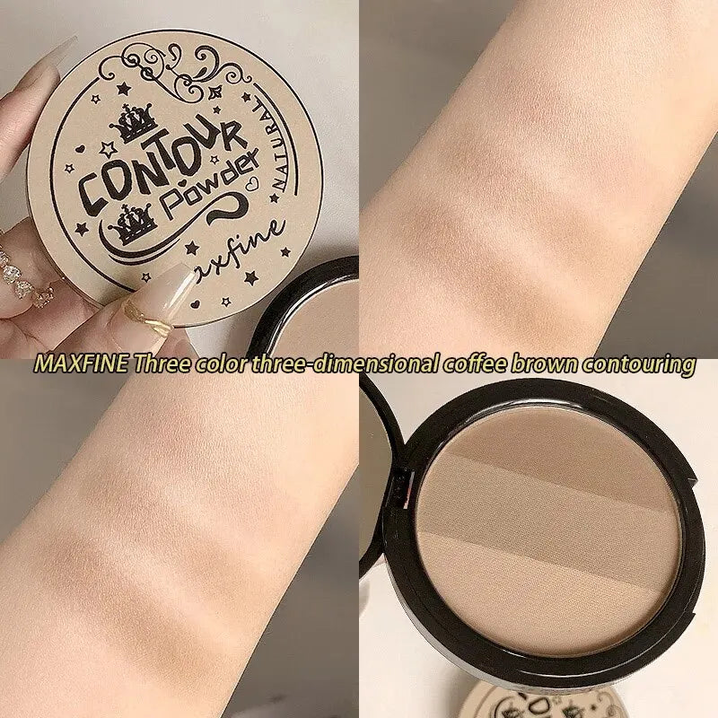 3 in 1 Palette - Contour, Blush and Long Lasting Waterproof Shadow