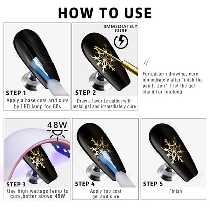 6 Esmaltes metálicos COWSAR y delineadores