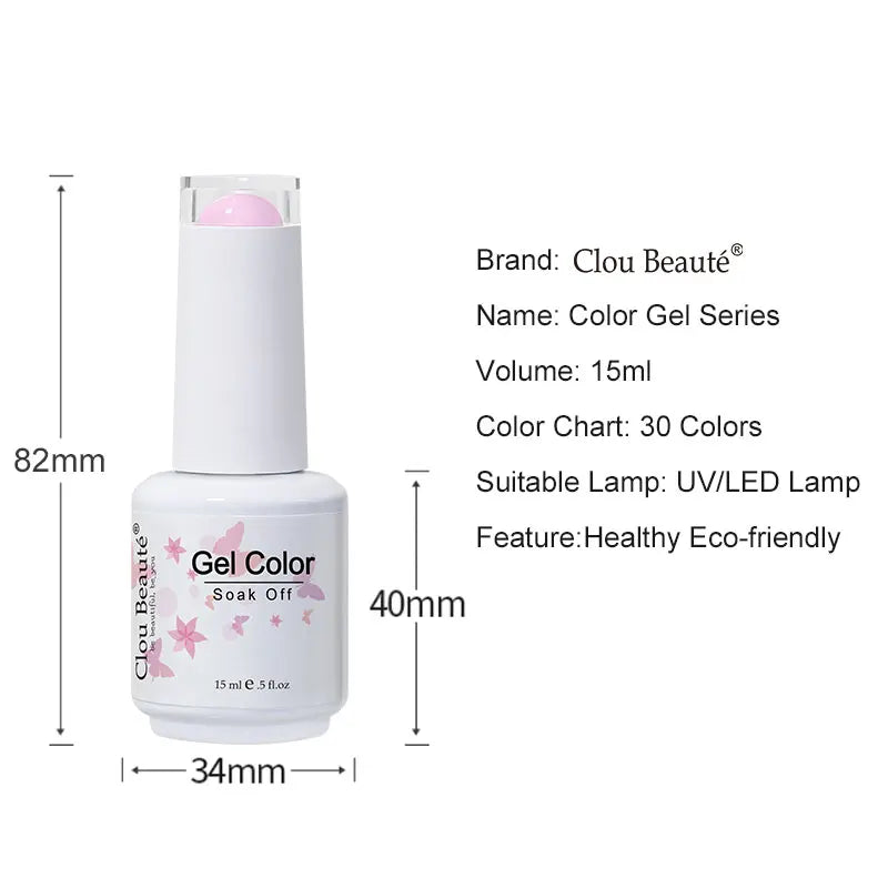 CLOU BEAUTE 30 colores de esmalte en gel de secado UV