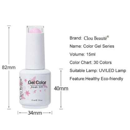 CLOU BEAUTE 30 colores de esmalte en gel de secado UV