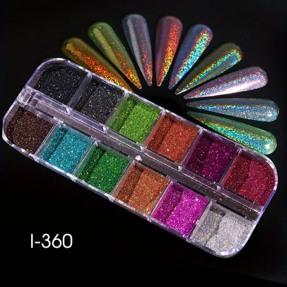 Holographic Nail Powder Set