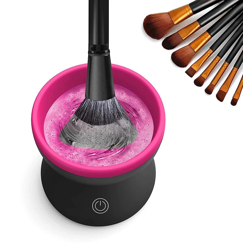Automatic makeup brush cleaner