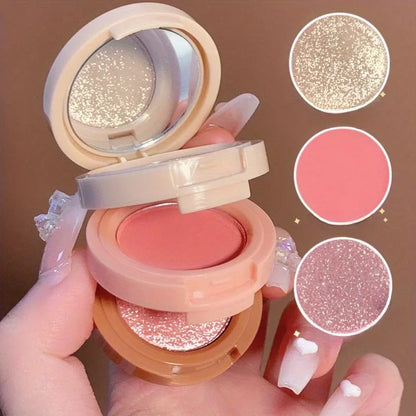 3 in 1 Palette - Blush, Matte and Shimmer Highlighter Waterproof Long Lasting