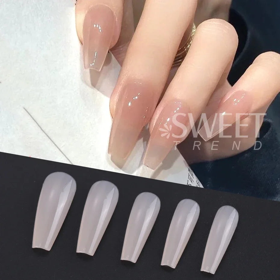 Set of 100 Nude Pink False Nails.