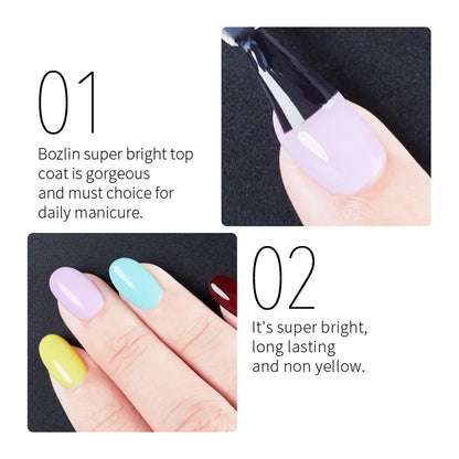 AWStorG Top Coat 15ML - No Wipe Long Lasting Shiny UV Gel