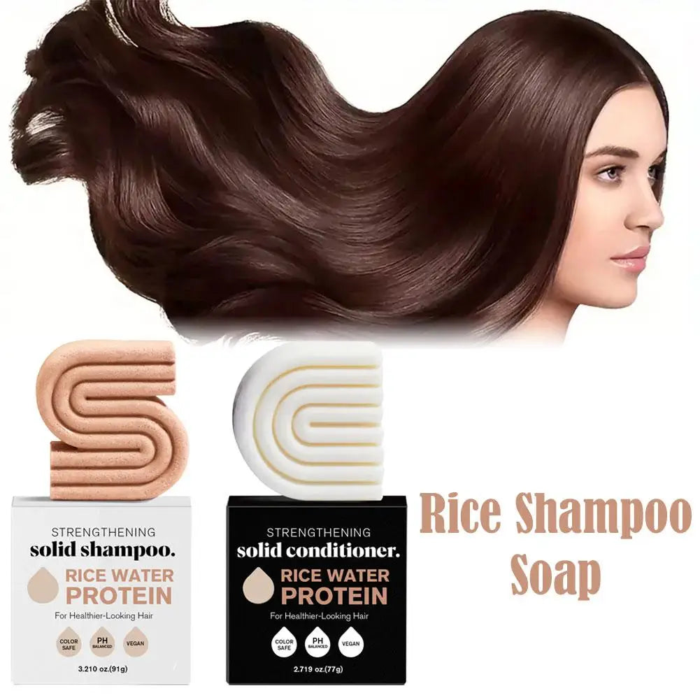 STRENGTHEINING Champú  con acondicionado en barrar, fortalecedor con proteína de agua de arroz.