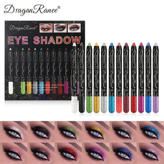 Kit de Sombras y Delineador Dragon Ranee de 12 Colores.