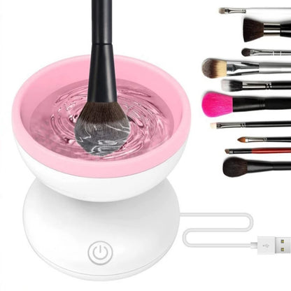Automatic makeup brush cleaner