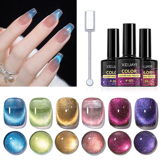 Set of 6 Cat Eye gel polishes