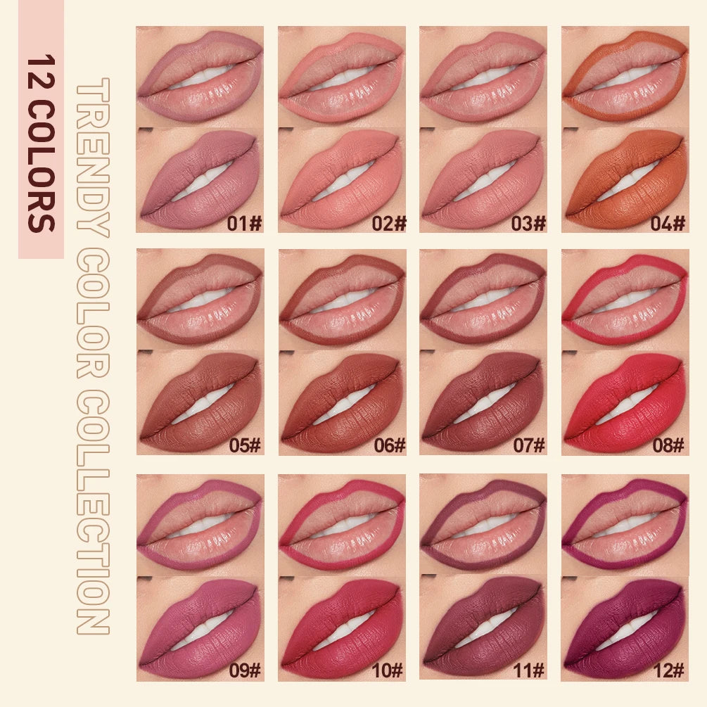 Set de Labial Mate y Delineador QiBest
