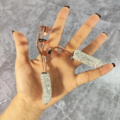 Eyelash curler with artificial diamonds