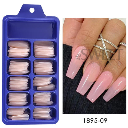 Set of 100 Nude Pink False Nails.