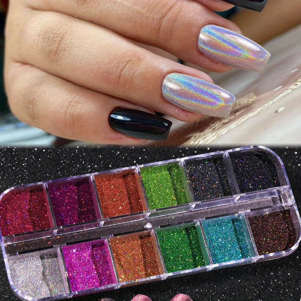 Holographic Nail Powder Set