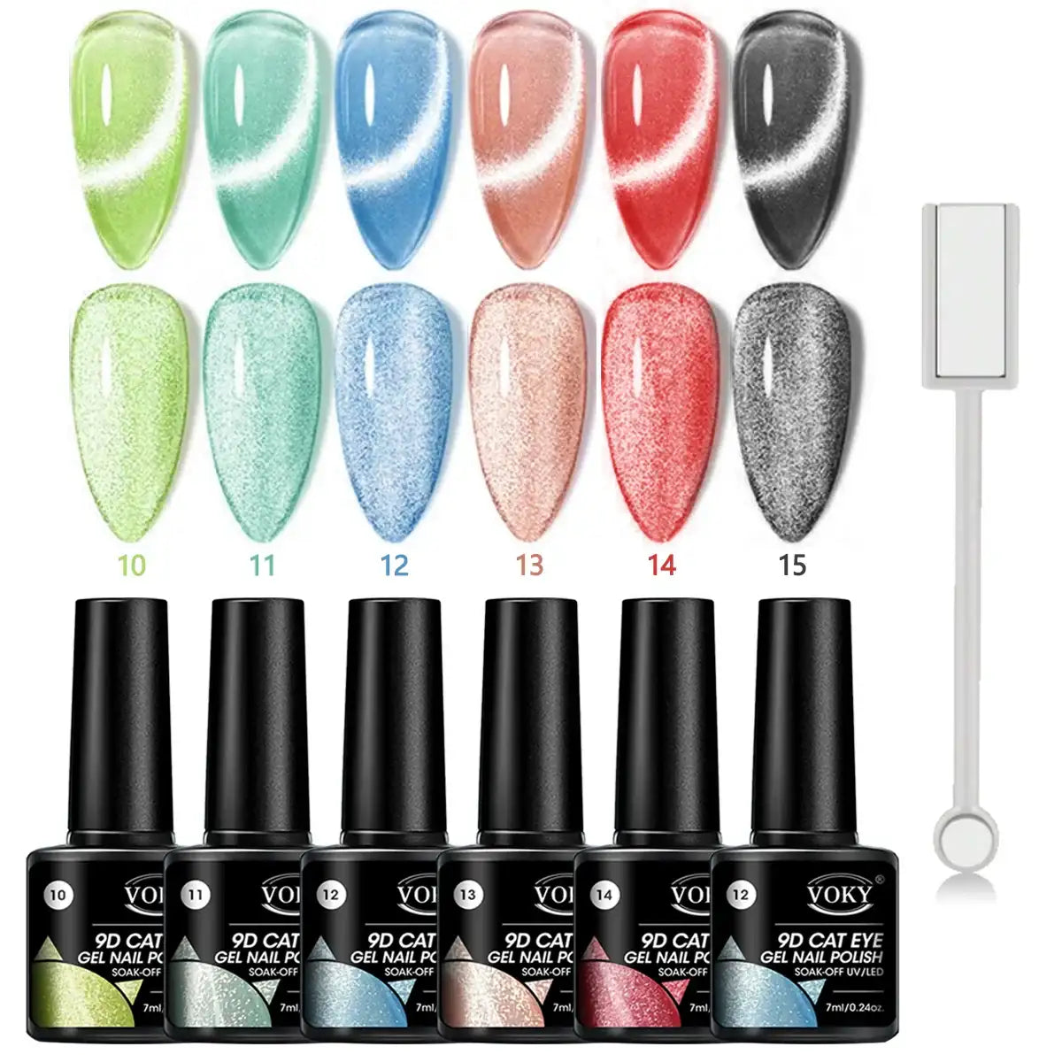 Sets de 6 esmaltes magnéticos VOKI 9D CAT EYE
