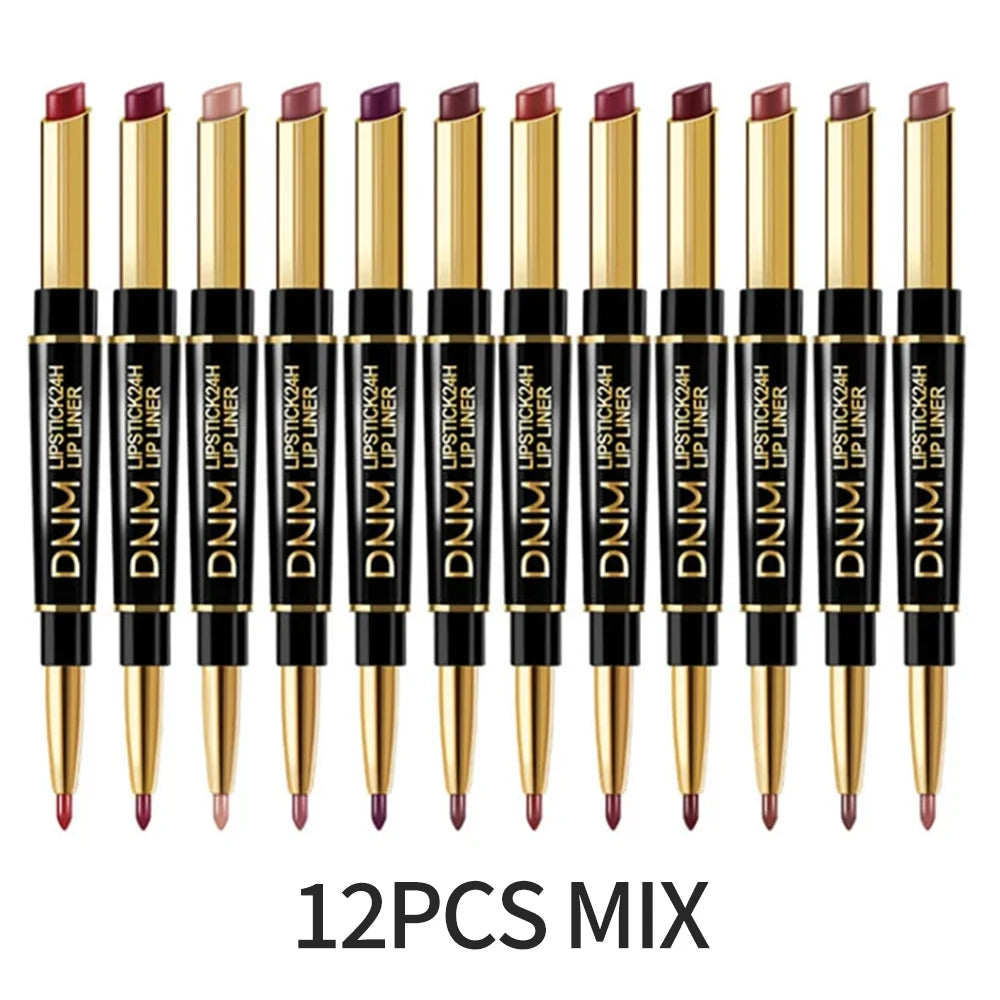Set of 12 double-ended lipsticks from the DNM brand