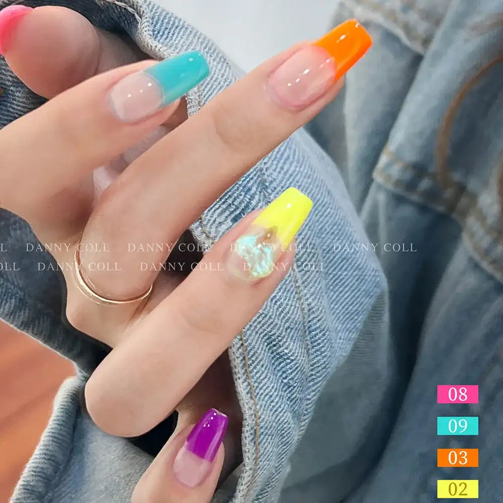 DANNY COLL Set de 12 esmaltes de colores neón de secado UV