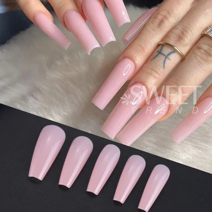 Set of 100 Nude Pink False Nails.