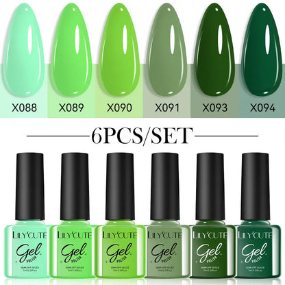 LILYCUTE Set de 6 Esmaltes gel UV de Uñas.