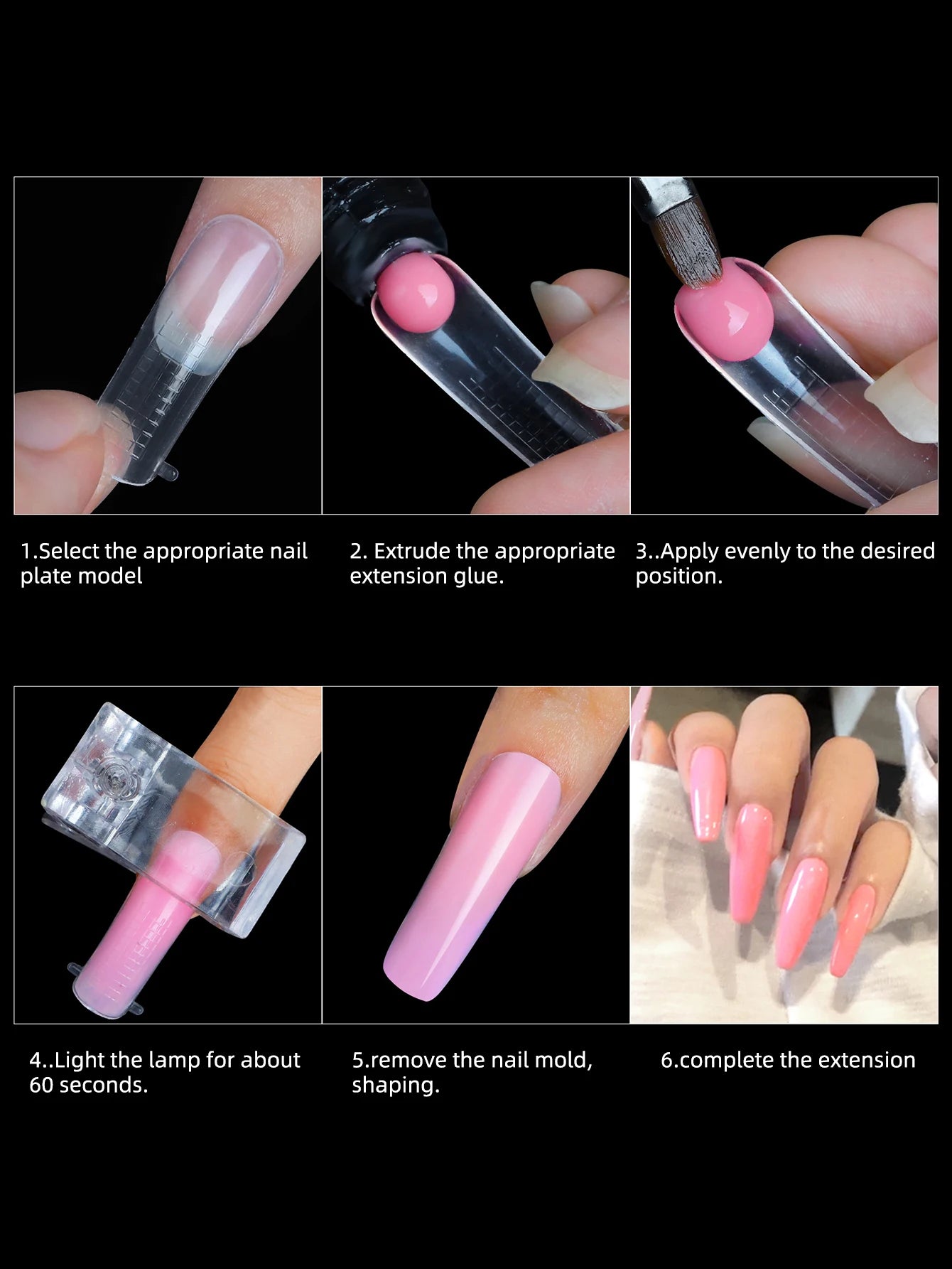 Set of 120 Misscheering Transparent Nail Molds.