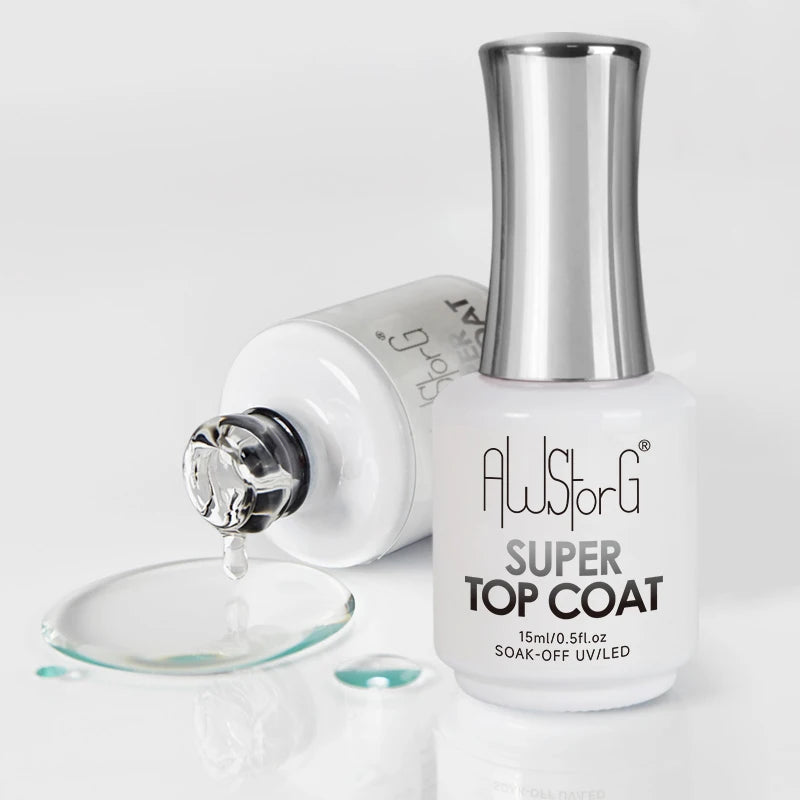 AWStorG Top Coat 15ML - No Wipe Long Lasting Shiny UV Gel
