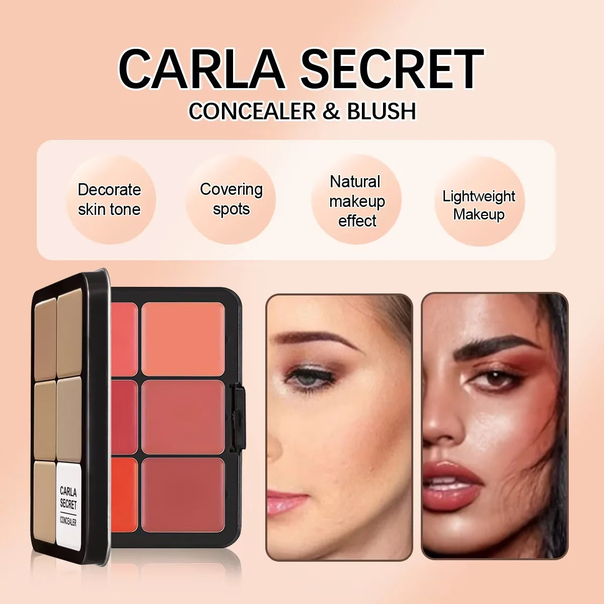 All-in-One 12 Color Palette - Concealer, Blush, Highlighter and Matte Contour