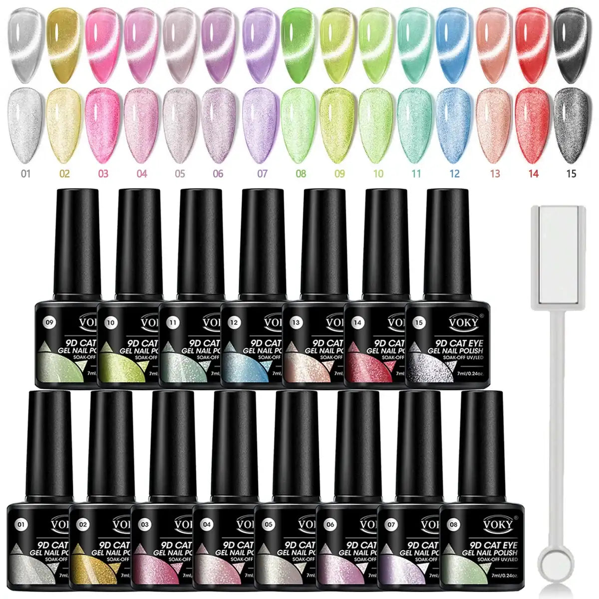 Sets de 6 esmaltes magnéticos VOKI 9D CAT EYE