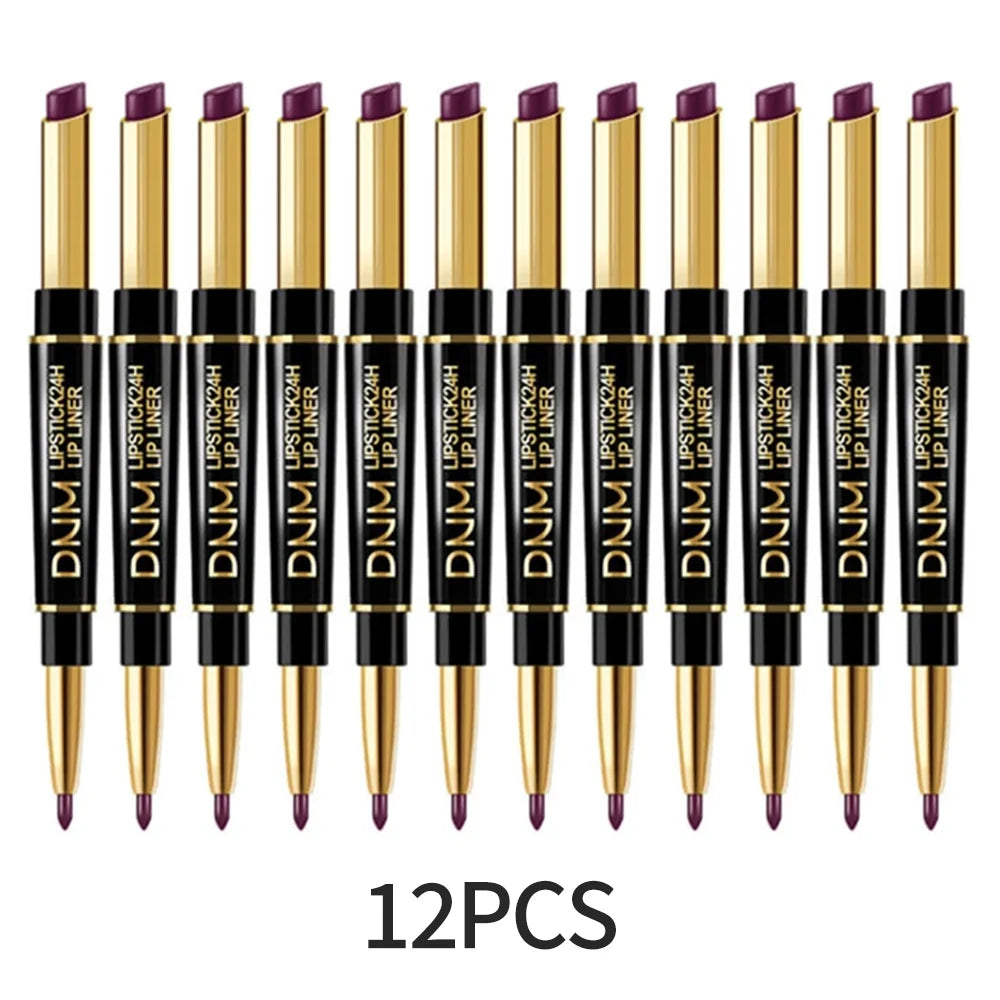 Set of 12 double-ended lipsticks from the DNM brand