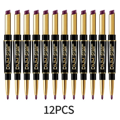 Set of 12 double-ended lipsticks from the DNM brand