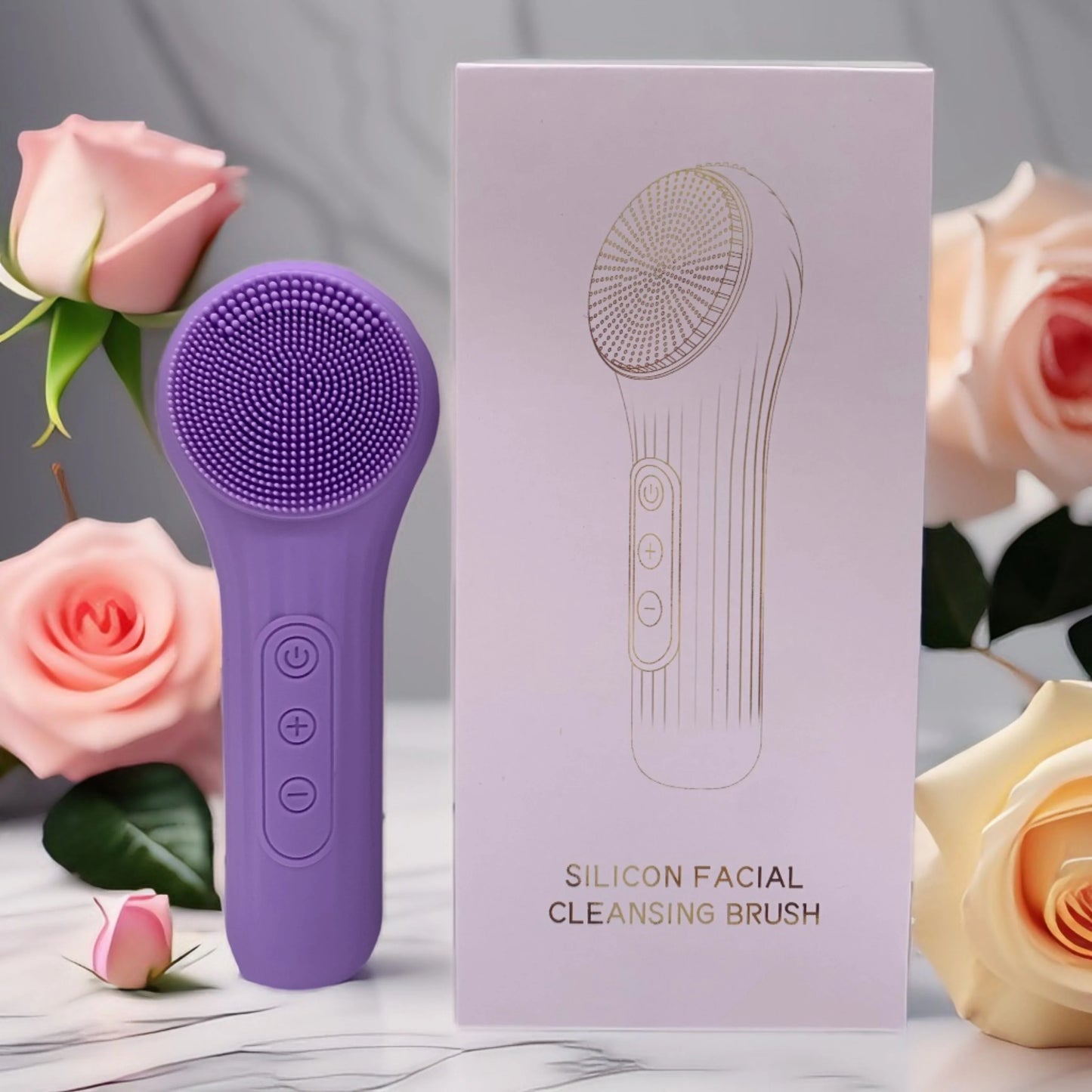Dispositivo de limpieza facial, sónico de silicona recargable.