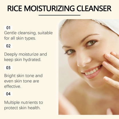 Limpiador facial de leche de arroz.